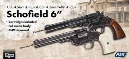 Picture of ASG Schofield No.3 Black Aged Finish .177 Pellet Revolver