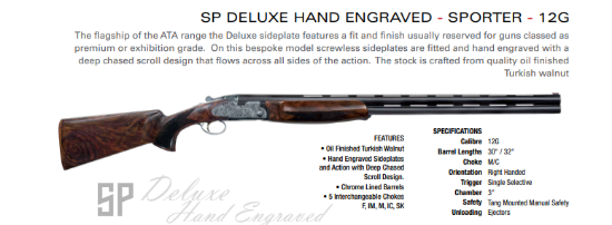 Picture of ATA SP Deluxe Hand Engraved Sideplate 12G Shotgun