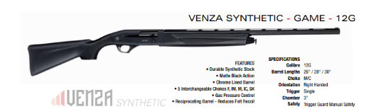 Picture of ATA Venza Synthetic Semiauto 12G Shotgun