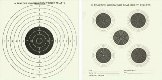 Picture of Bisley 17cm Double Sided Card Air Gun Targets 50 pack