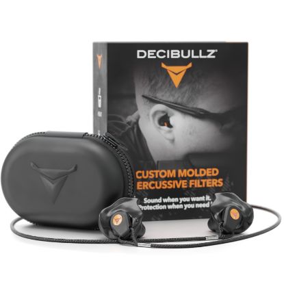 Picture of Decibullz Custom Molded Percussive Ear Protection Filters Black
