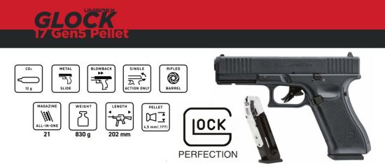 Picture of Glock 17 Gen 5 177 Pellet Pistol