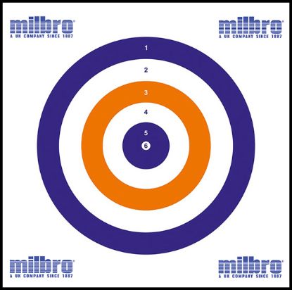 Picture of Milbro 14cm Red White & Blue Card Targets Pack Size 100