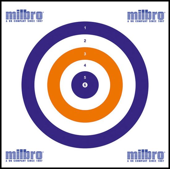 Picture of Milbro 14cm Red White & Blue Card Targets Pack Size 100