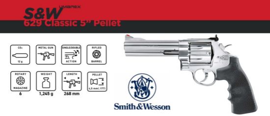 Picture of S & W 629 5" 177 Pellet Revolver