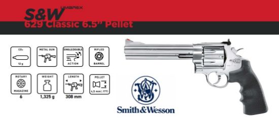 Picture of S&W 629 6.5" 177 Lead Pellet Revolver