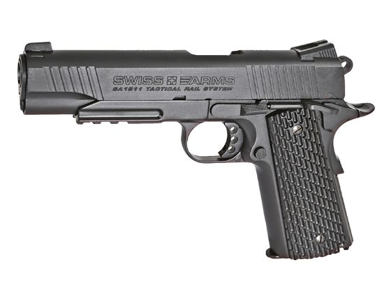 Picture of Swiss Arms 1911 4.5mm .177 Tactical Rail Co2 Blowback Pistol