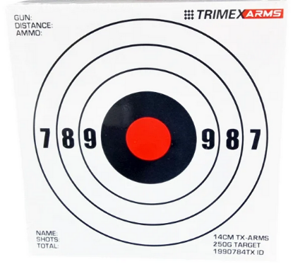 Picture of TRIMEX ARMS PACK OF 100 Card Targets 14cm Square White