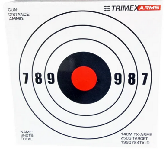 Picture of TRIMEX ARMS PACK OF 100 Card Targets 14cm Square White