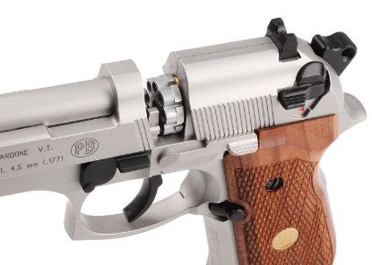 Picture of Umarex Beretta M92 FS Nickel with Wooden Grips
